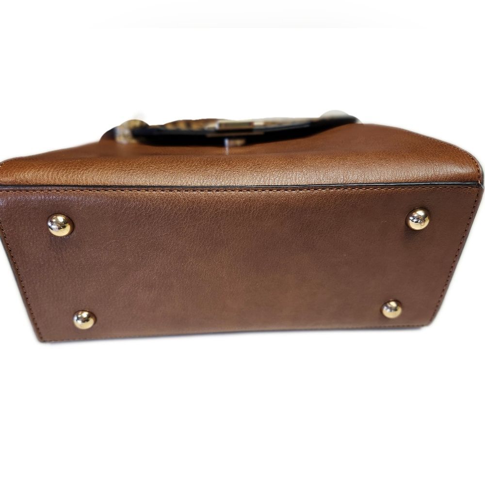 Dune London Genuine Leather & Calf Hair Handbag W Gold Accents, 9"x9"x4.5" - Picture 3 of 10